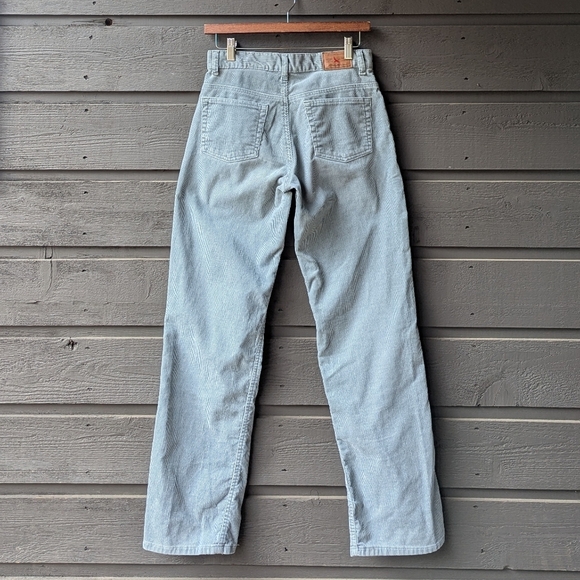 VTG 90s Eddie Bauer Light Blue Stretch Corduroy Straight Leg Pants Size 4 - Picture 3 of 8